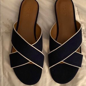 NIB-J. Crew Navy blue slide sandals